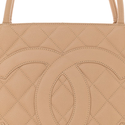 Chanel Caviar Quilted Medallion Tote Beige 9 of 13