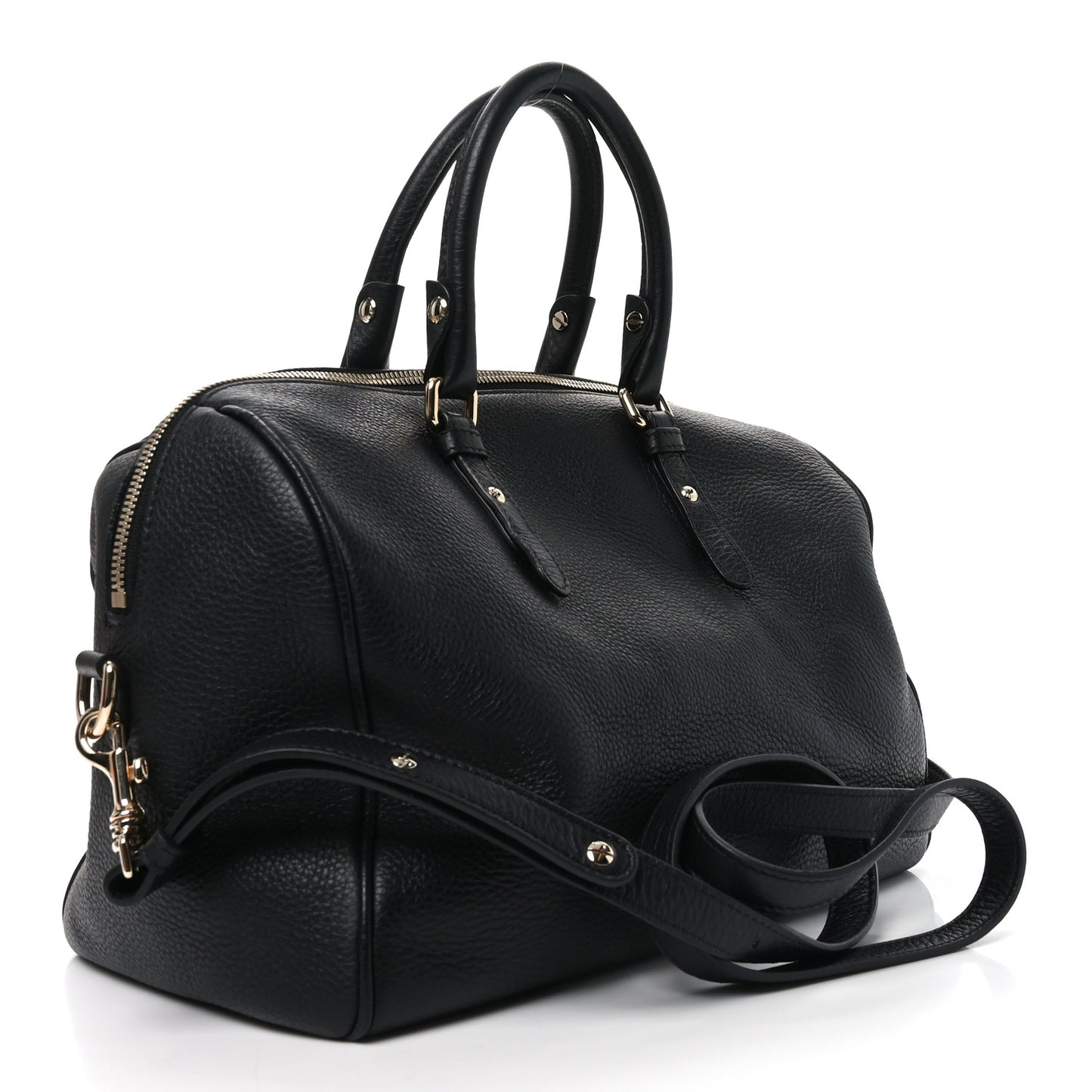 Grained Calfskin Palazzo Duffle Bag Black