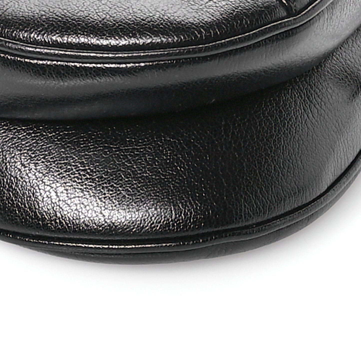 Shiny Goatskin Saddle Bag Black
