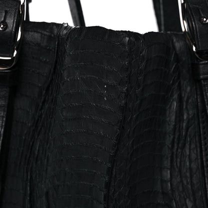 Jimmy Choo Waxed Snakeskin Chain Embellished Blare Tote Black 12 of 12