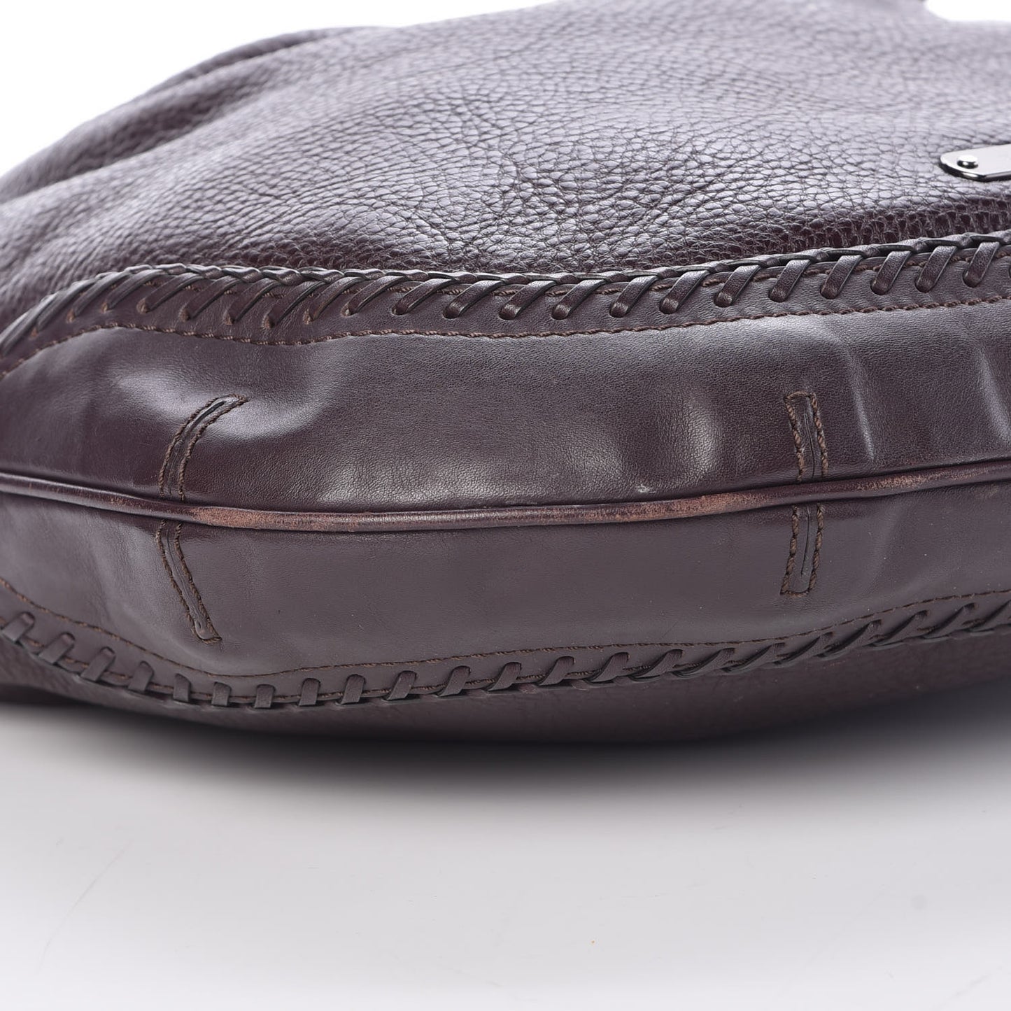 Grainy Calfskin Parade Tassel Hobo Dark Brown