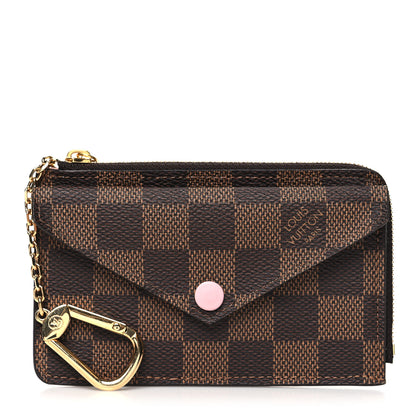 Louis Vuitton Damier Ebene Recto Verso Card Holder Rose Ballerine 1 of 8