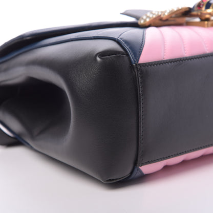 Gucci Calfskin Bamboo Trapuntata Queen Margaret Top Handle Bag Blue Agata Hibiscus Red Mystic White Sugar Pink 9 of 12