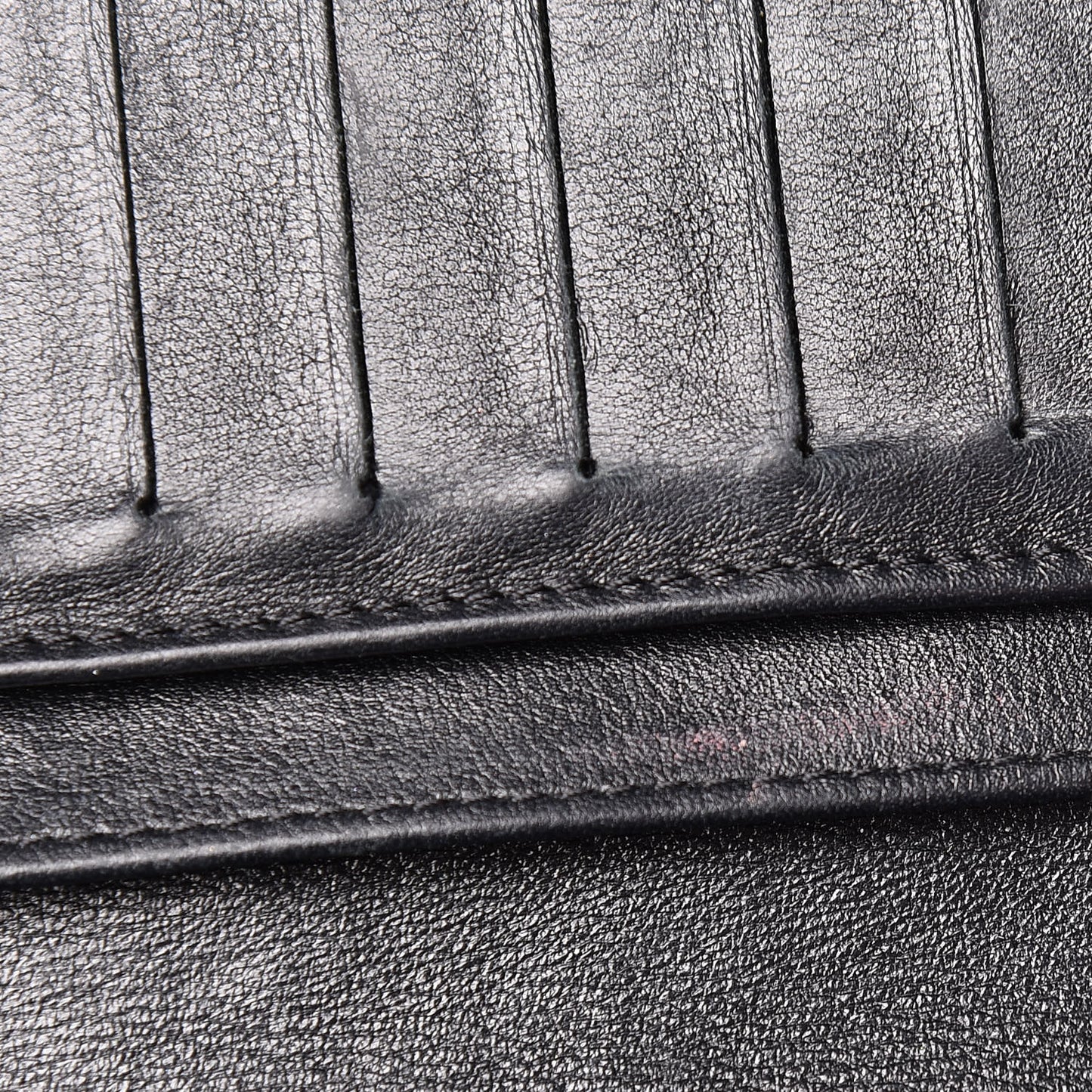 Patent Quilted Yen Wallet Black