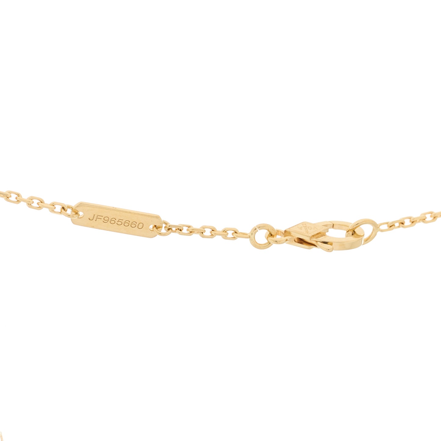18K Yellow Gold Mother of Pearl Vintage Alhambra Pendant Necklace