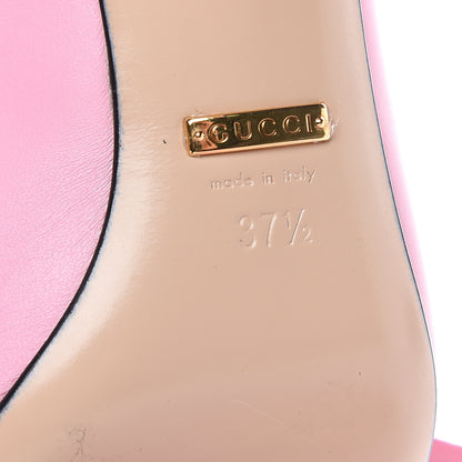 Gucci Nappa Queen Margaret Bow Mid Heel Pumps 37.5 Sugar Pink 7 of 12
