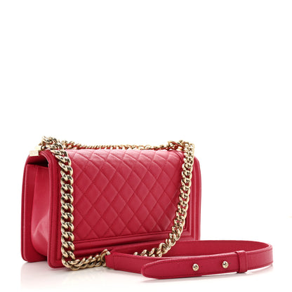 Chanel Caviar Quilted Medium Boy Flap Fuchsia 2 of 10
