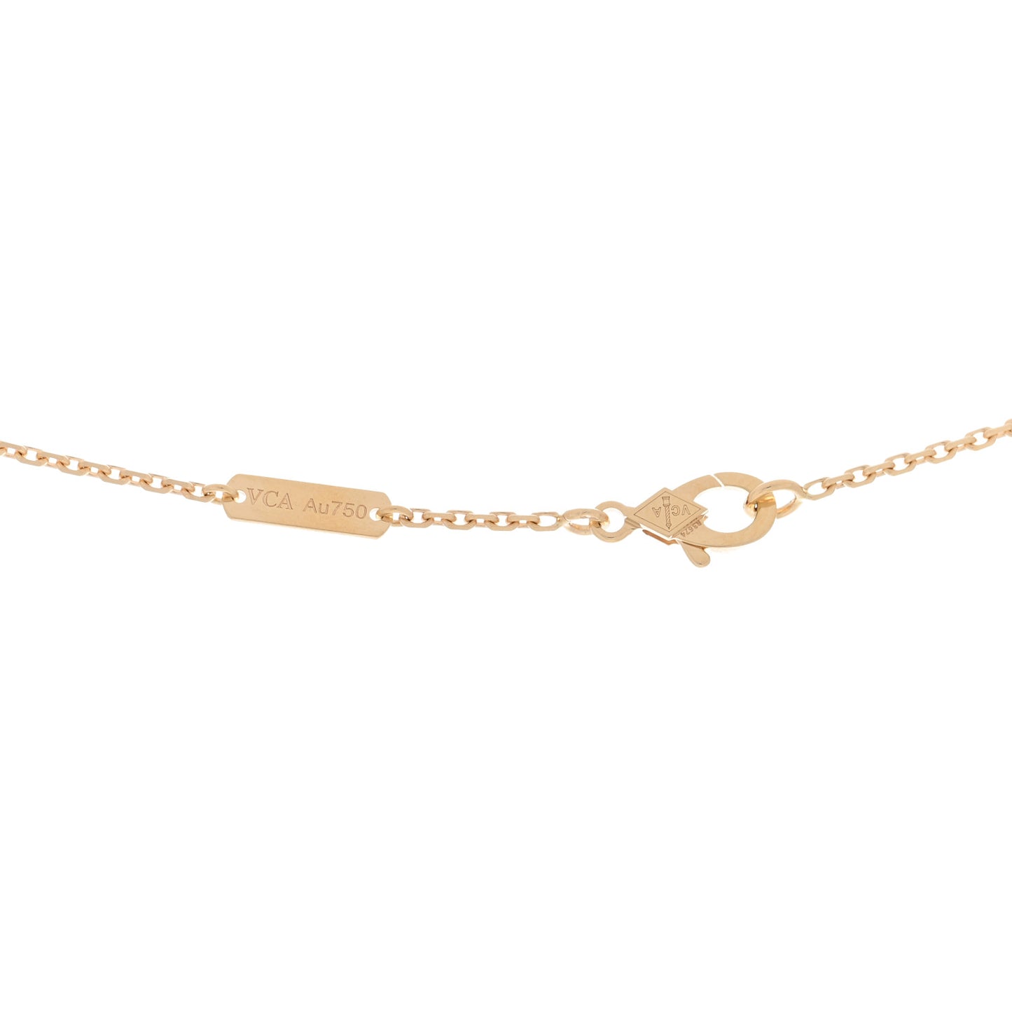 18K Yellow Gold Mother of Pearl Vintage Alhambra Pendant Necklace