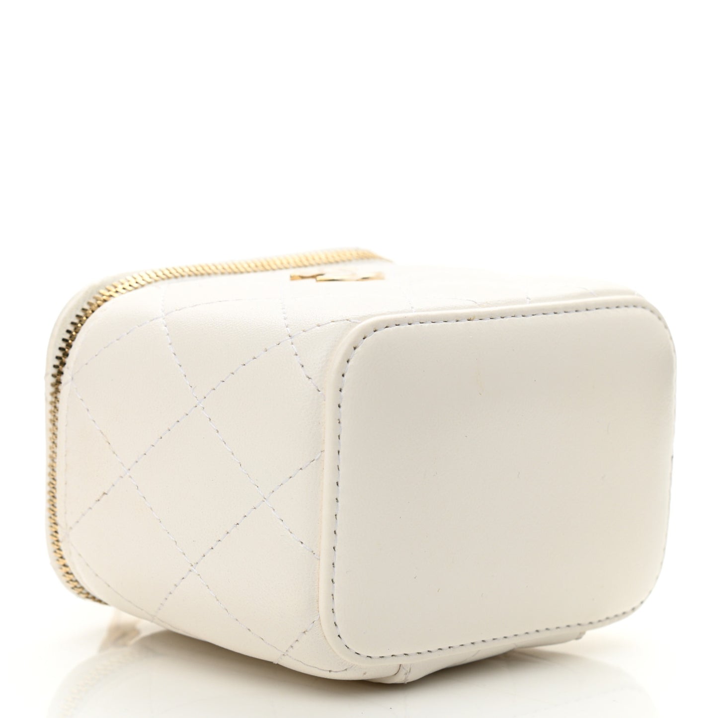 Lambskin Quilted My Chanel Lady Vanity Case With Chain White