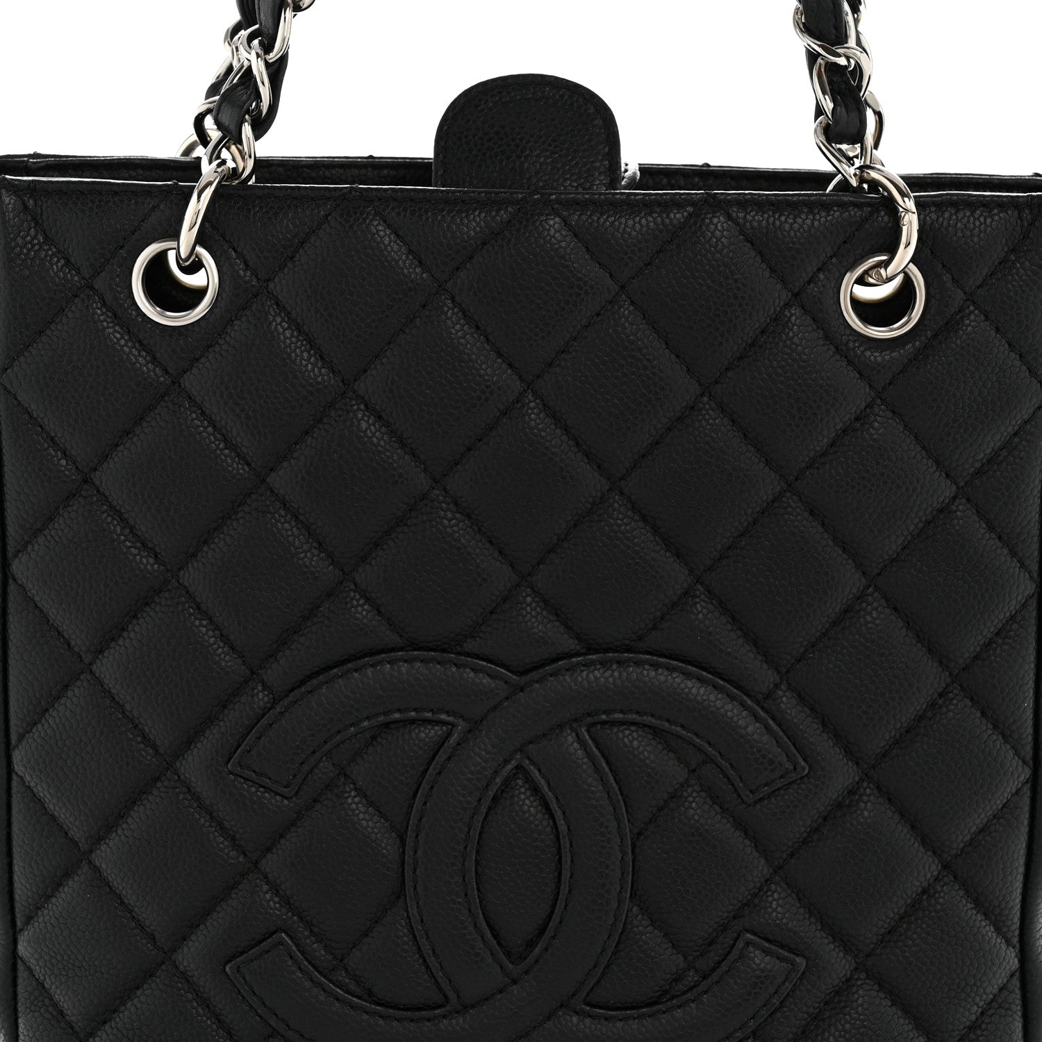 Chanel Caviar Quilted Petit Shopping Tote PST Black 8 of 15