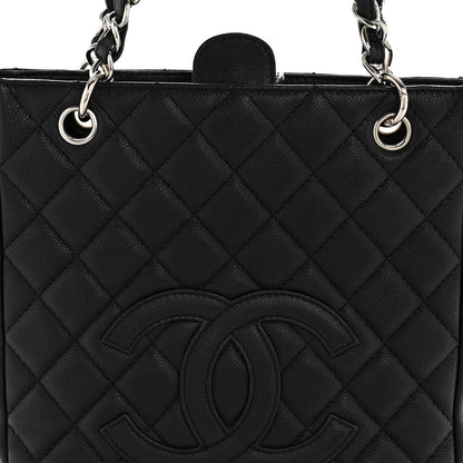 Chanel Caviar Quilted Petit Shopping Tote PST Black 8 of 15