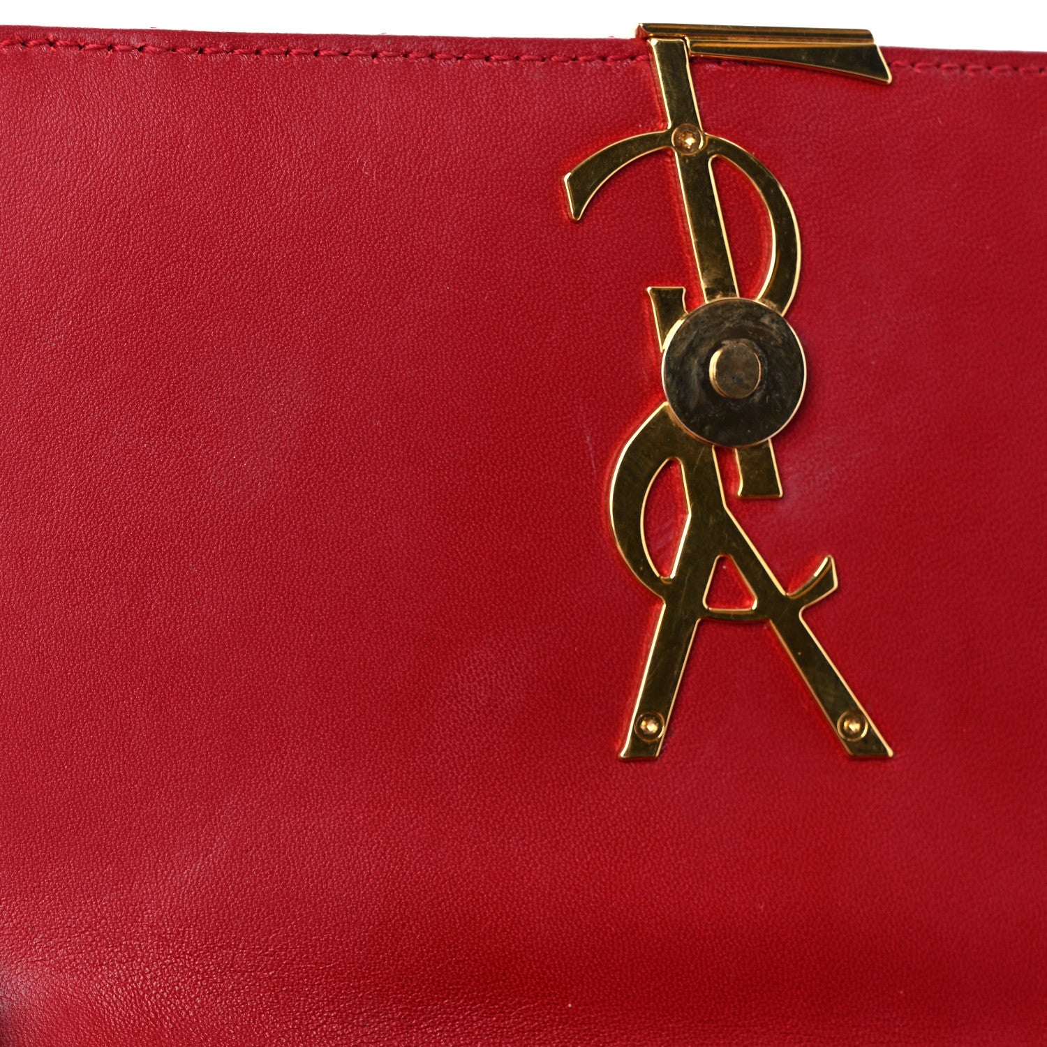 Saint Laurent Patent Matelasse Monogram Small Vicky Chain Bag Red 13 of 17