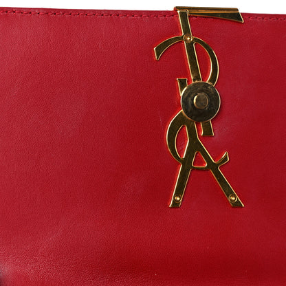 Saint Laurent Patent Matelasse Monogram Small Vicky Chain Bag Red 13 of 17