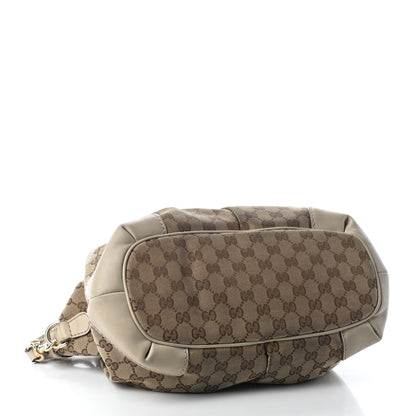 Gucci Monogram Margaux Calfskin Medium Sukey Top Handle Bag Beige Ebony Mystic White 3 of 14