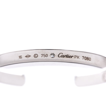 Cartier 18K White Gold 1 Diamond LOVE Cuff Bracelet 16 4 of 4