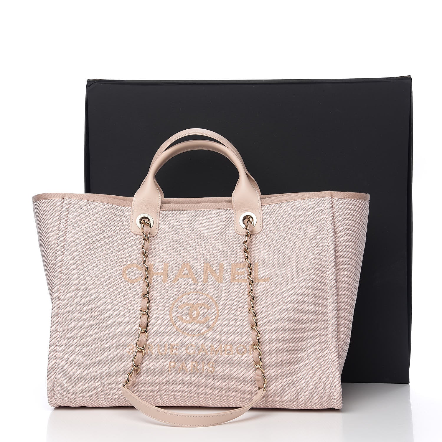 Chanel Mixed Fibers Calfskin Medium Deauville Tote Beige 10 of 10