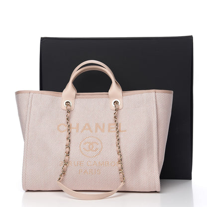Chanel Mixed Fibers Calfskin Medium Deauville Tote Beige 10 of 10