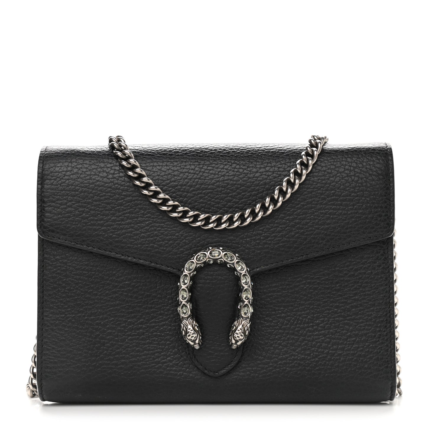 Calfskin Mini Dionysus Chain Wallet Black