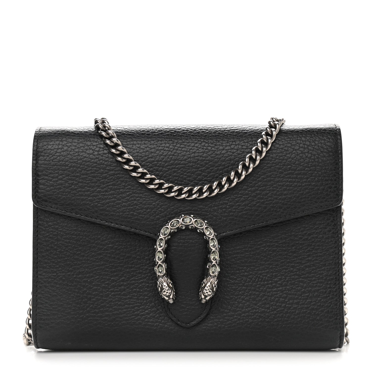 Gucci Calfskin Mini Dionysus Chain Wallet Black 1 of 9