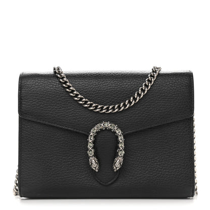 Gucci Calfskin Mini Dionysus Chain Wallet Black 1 of 9