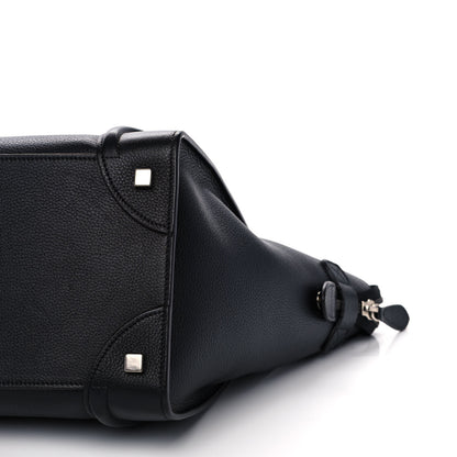 Celine Drummed Calfskin Mini Luggage Black 10 of 11