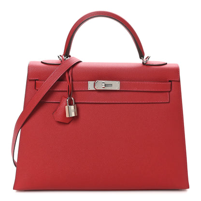 Hermes Epsom Kelly Sellier 32 Rouge Casaque 1 of 10