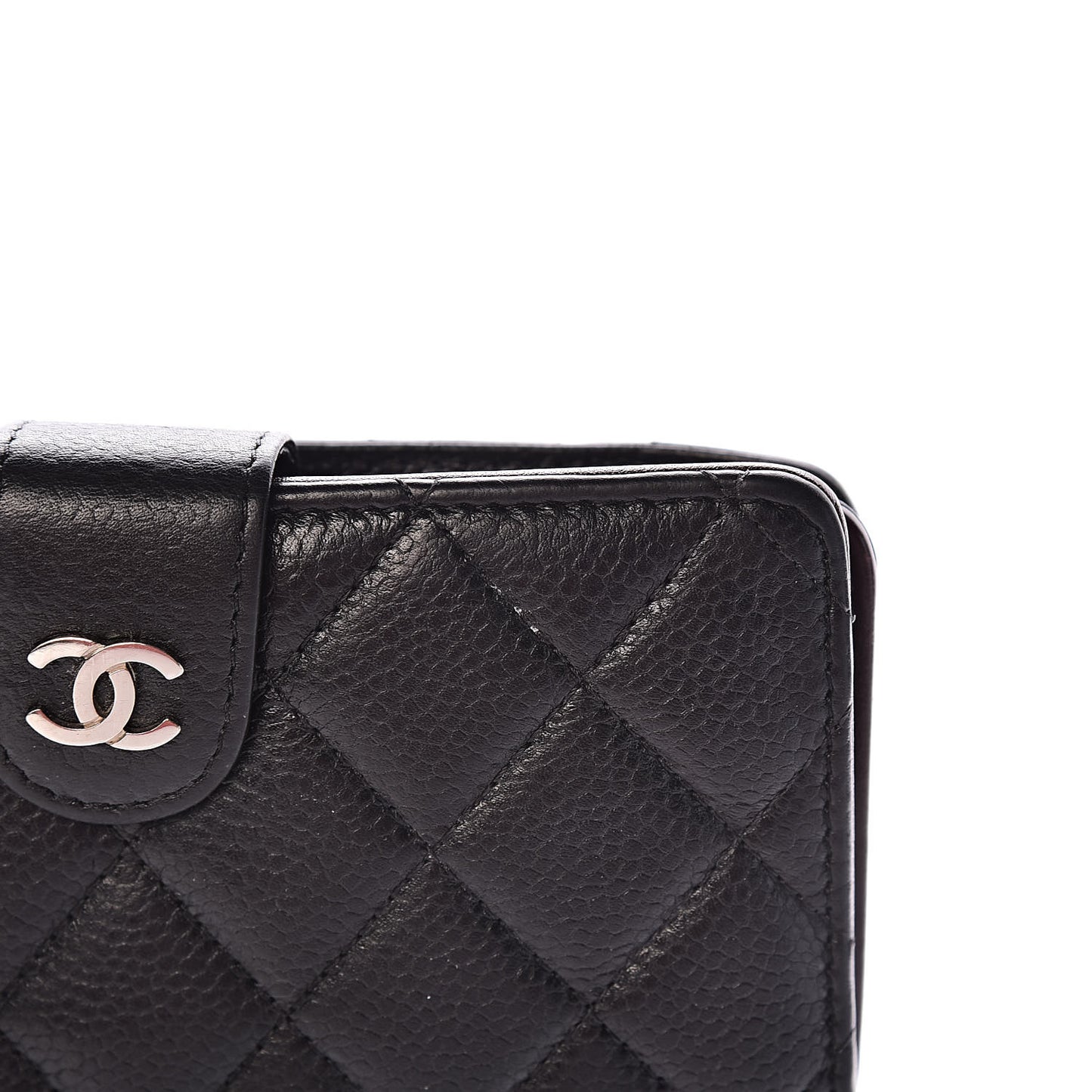 Caviar Quilted Zipped Pocket Wallet Black