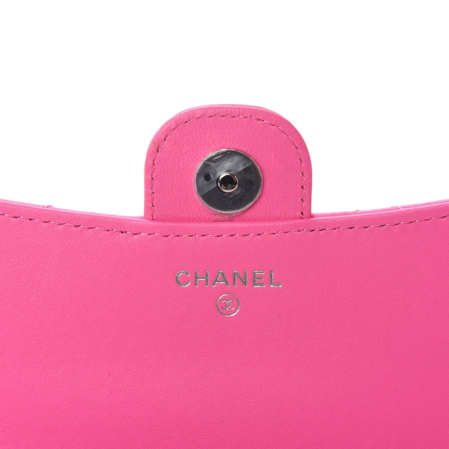 Chanel Lambskin Quilted Flap Phone Holder With Chain Neon Pink 9 of 13