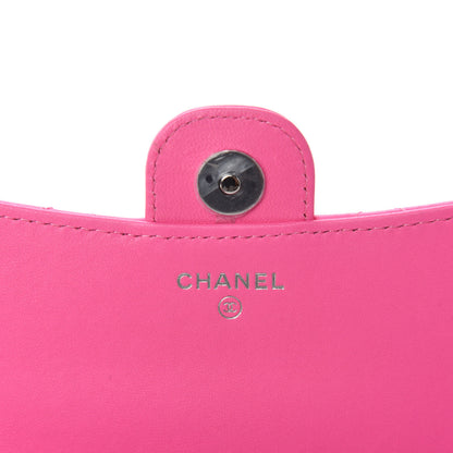 Chanel Lambskin Quilted Flap Phone Holder With Chain Neon Pink 9 of 13