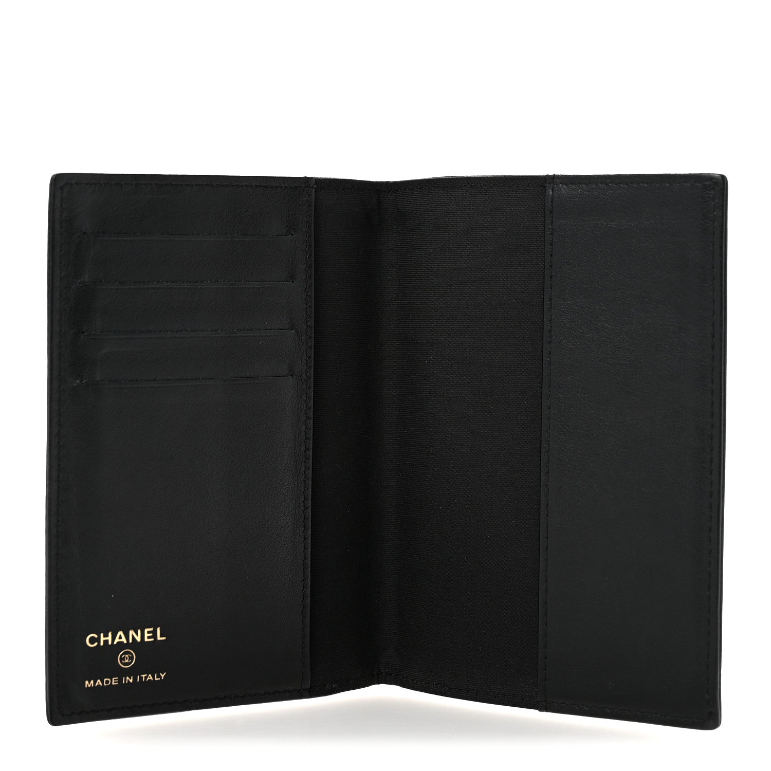 Chanel Grained Calfskin CC Passport Holder Wallet Black 5 of 11