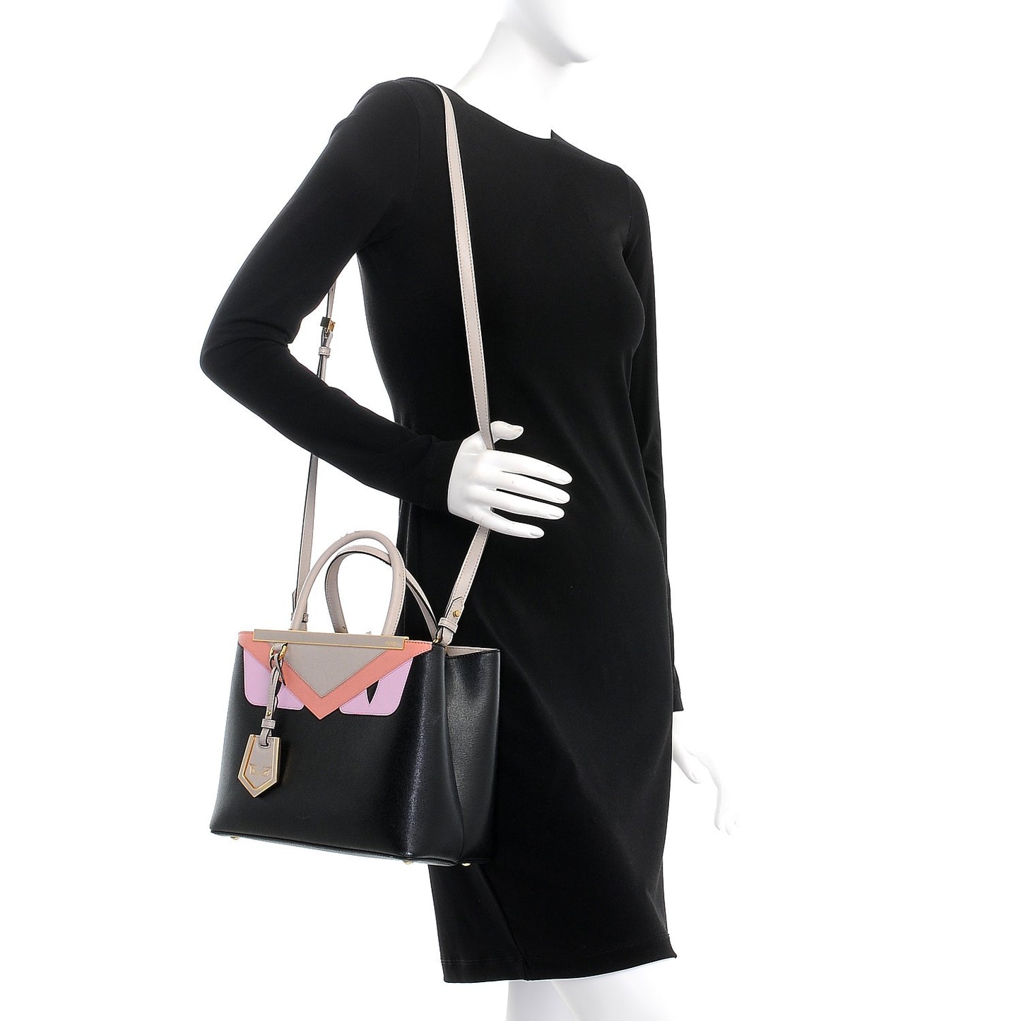 Vitello Elite Monster Petite 2Jours Tote Multicolor Black Grigio Polvere Multicolor