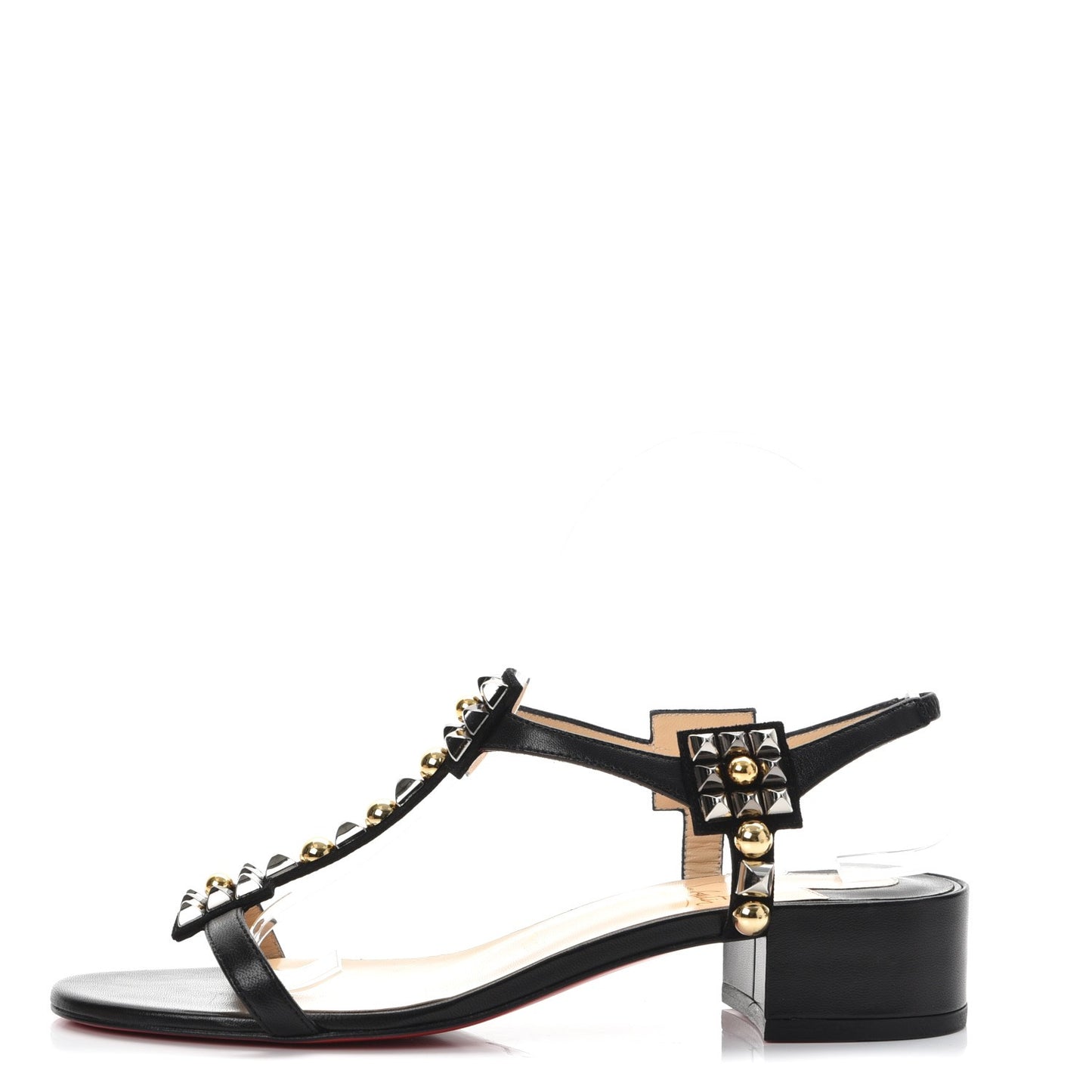 Nappa Kaleidra 25 T-Strap Sandals 38 Black