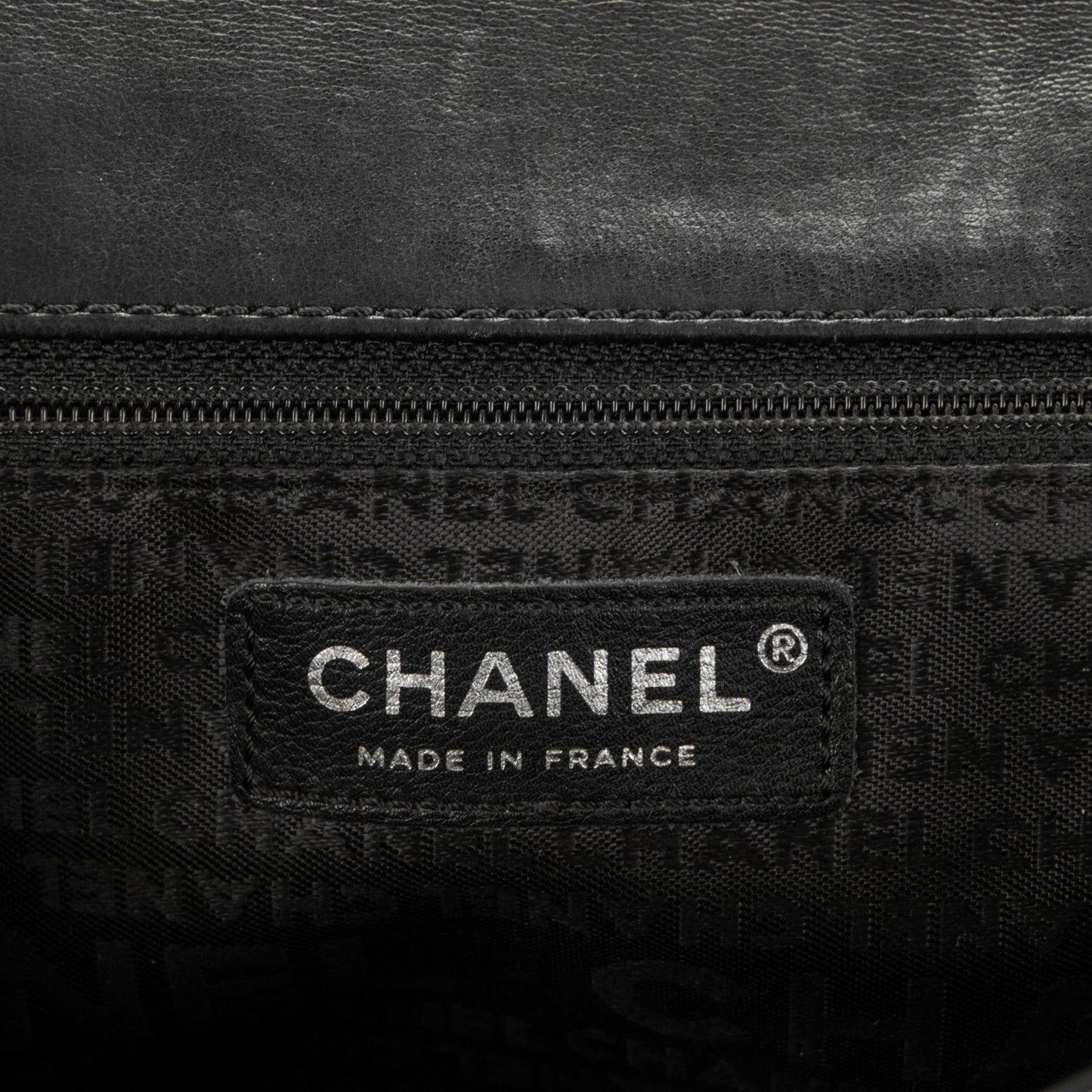 Patent Square Stitched CC Flap Clutch Black