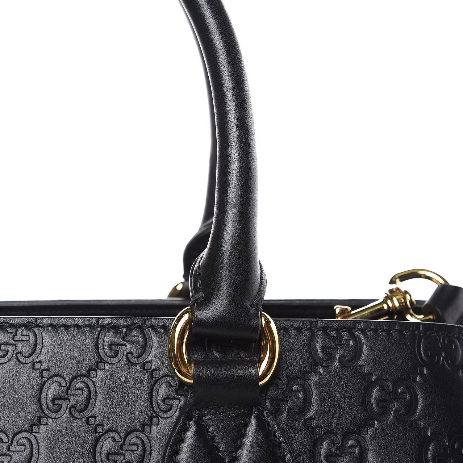 Gucci Soft Guccissima Signature Top Handle Tote Bag Black 12 of 14