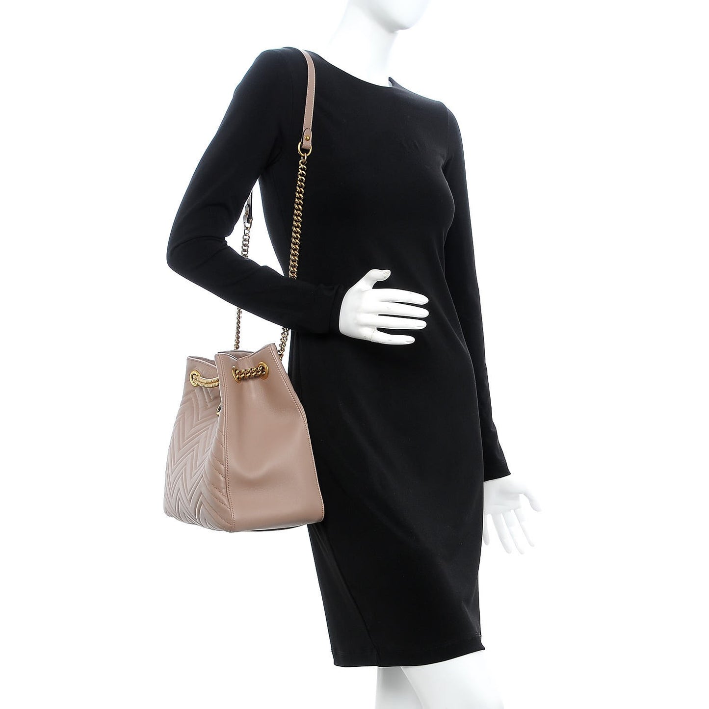 Calfskin Matelasse Medium GG Marmont Shoulder Tote Bag Porcelain Rose