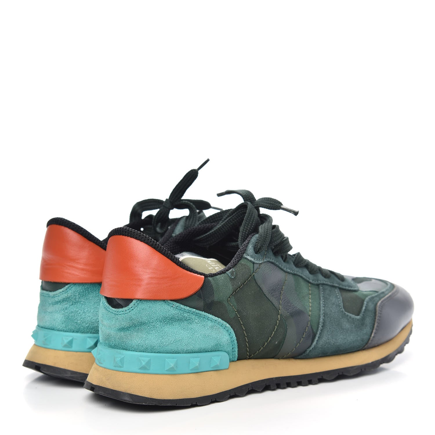 Valentino Garavani Nappa Suede Camouflage Mens Rockrunner Sneakers 42 Multicolor 4 of 11