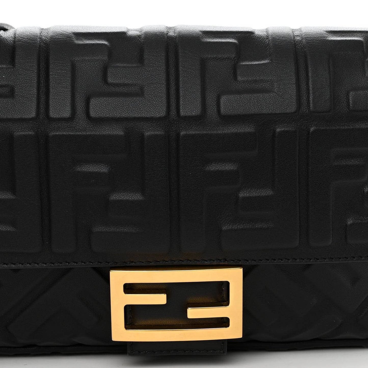 Nappa FF 1974 Embossed Baguette Black