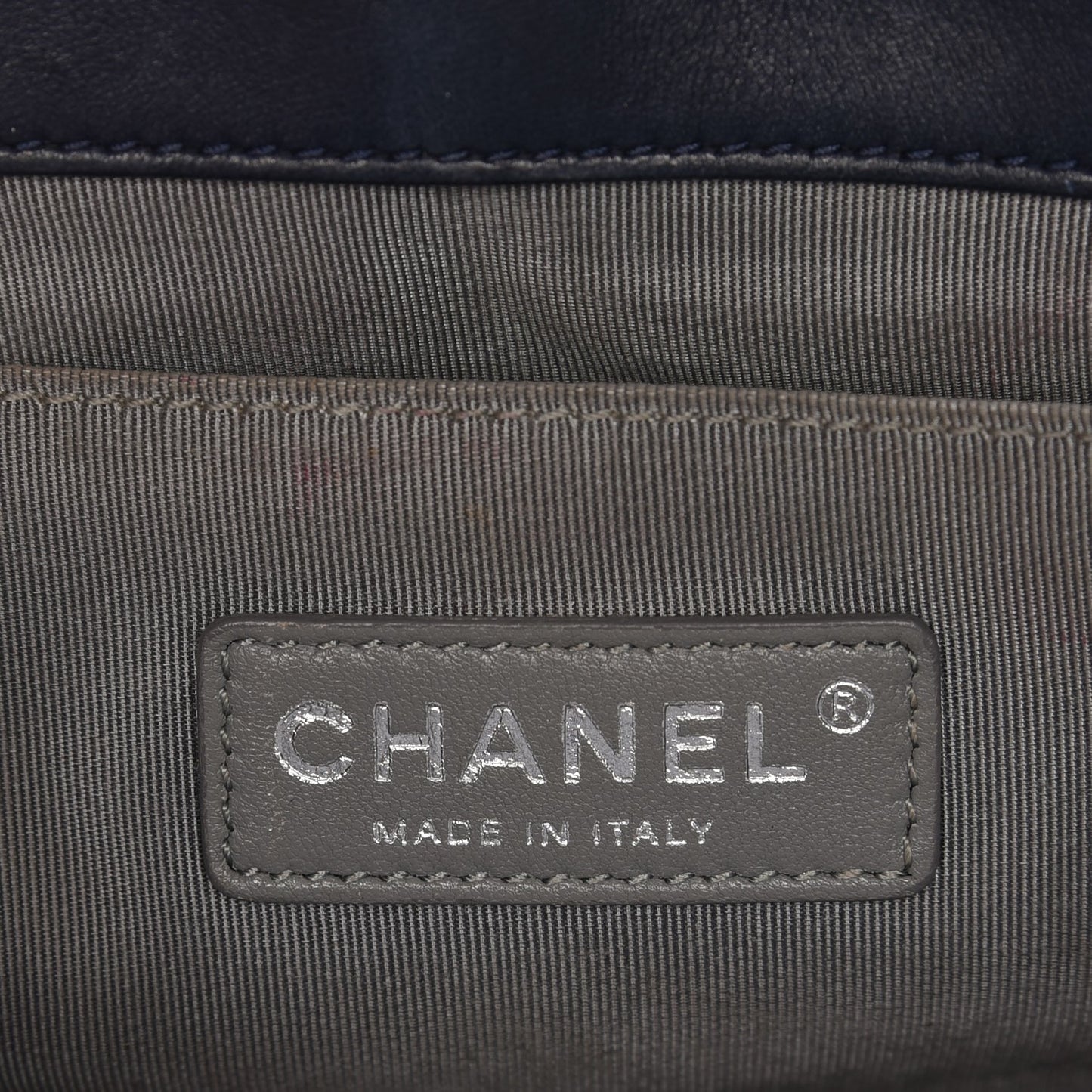 Lambskin Quilted Medium Boy Flap Dark Blue