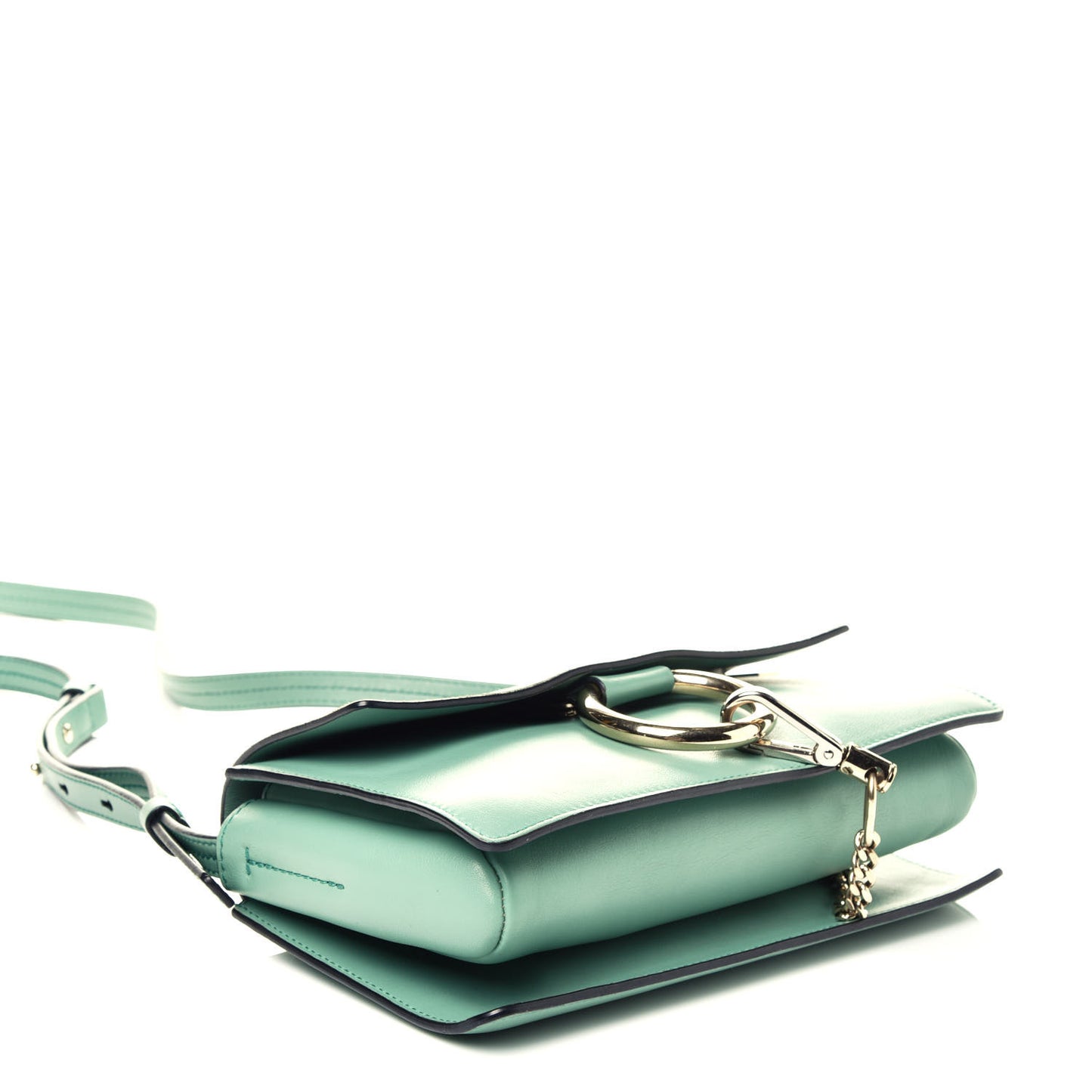 Suede Calfskin Small Faye Shoulder Bag Happy Green