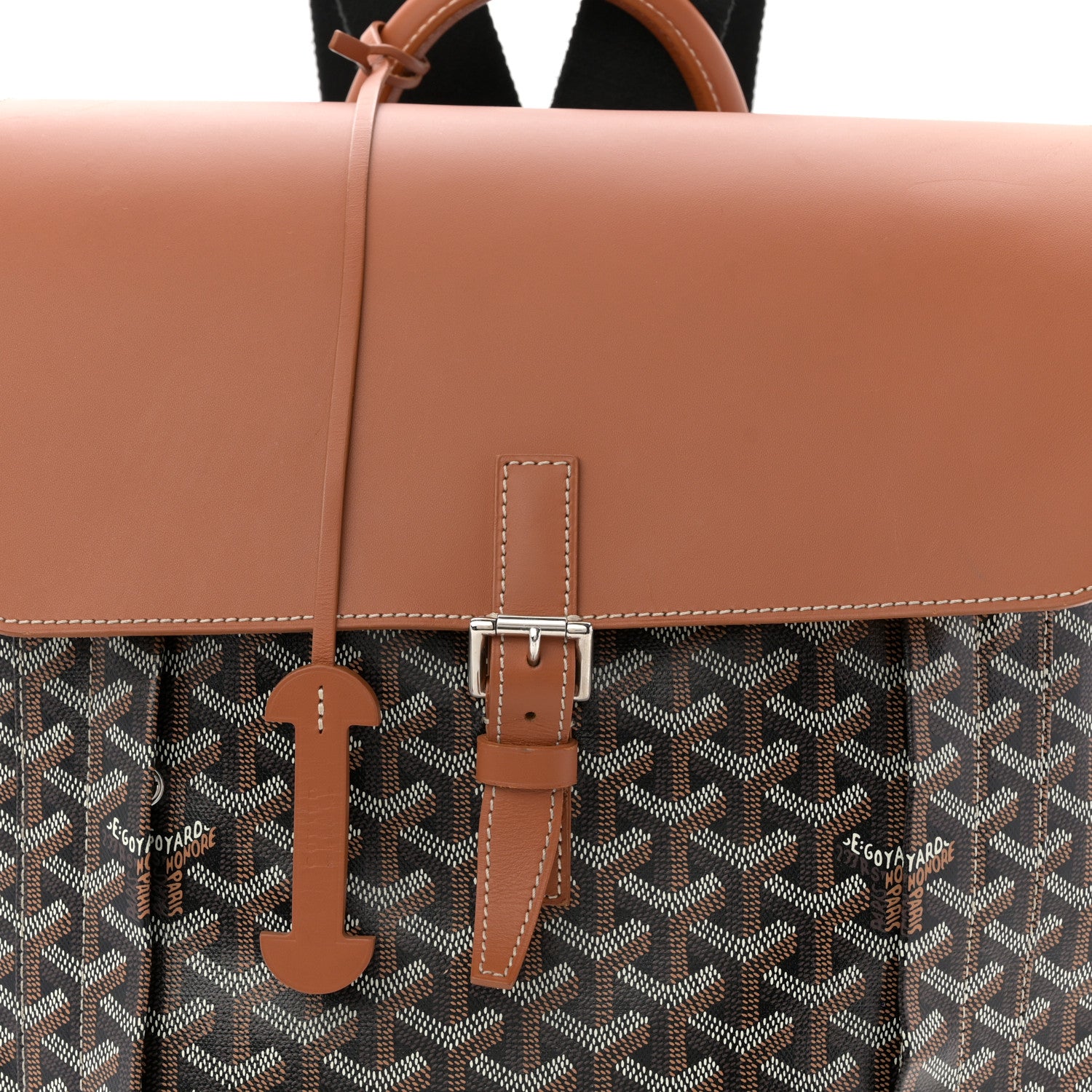 Goyard Goyardine Calfskin Alpin MM Backpack Gold Black 7 of 15