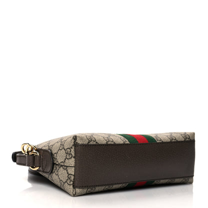 Gucci GG Supreme Monogram Textured Dollar Calfskin Web Small Ophidia Dome Shoulder Bag Beige Ebony New Acero 4 of 10