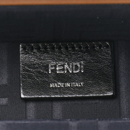 Fendi Shiny Glazed Fabric Vachetta FF 1974 Medium Baguette Trunk Mogano Panna Cuoio 6 of 10