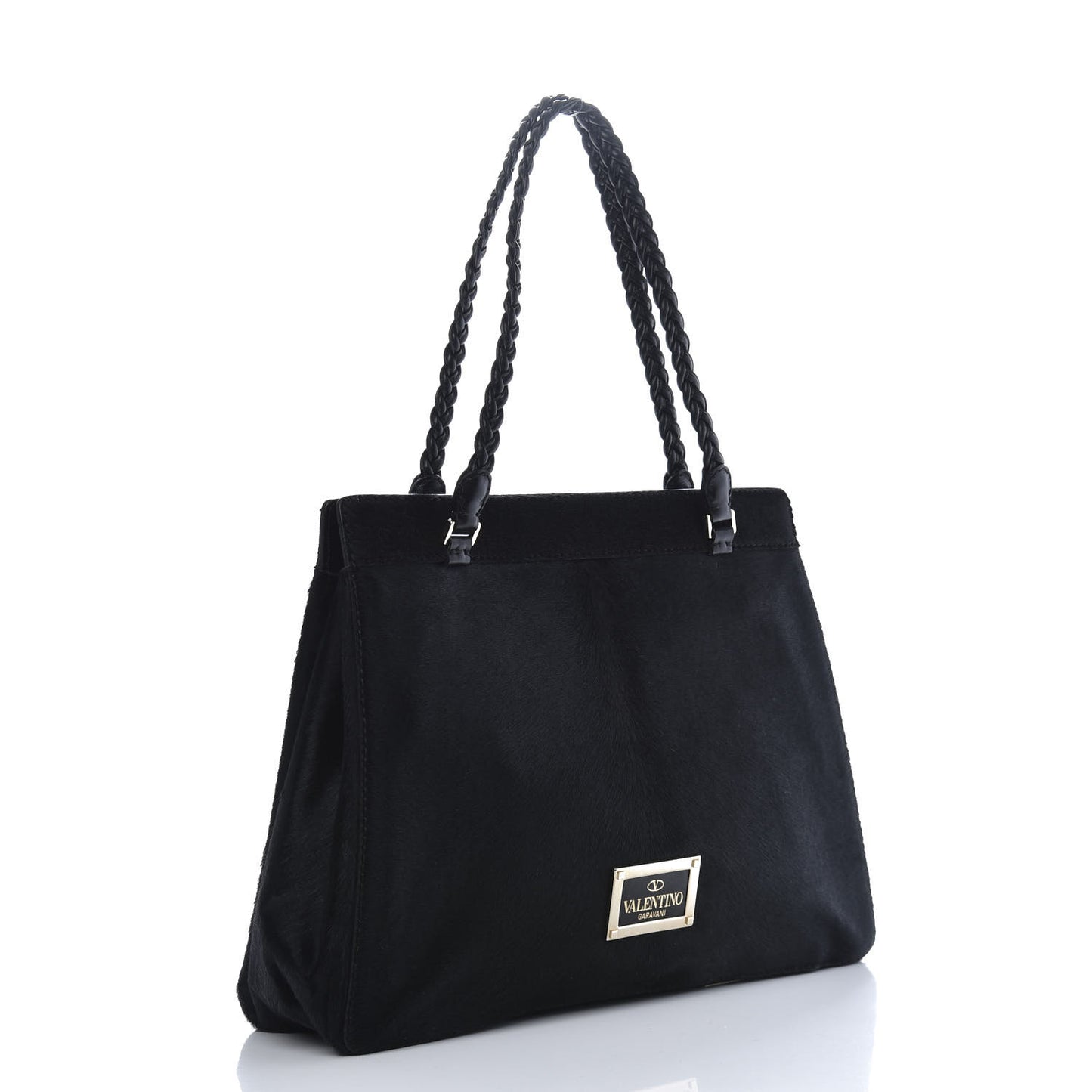 Calf Hair Lace Demetra Satchel Black