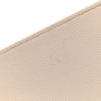 Saint Laurent Grain De Poudre Matelasse Chevron Monogram Chain Wallet White 12 of 16