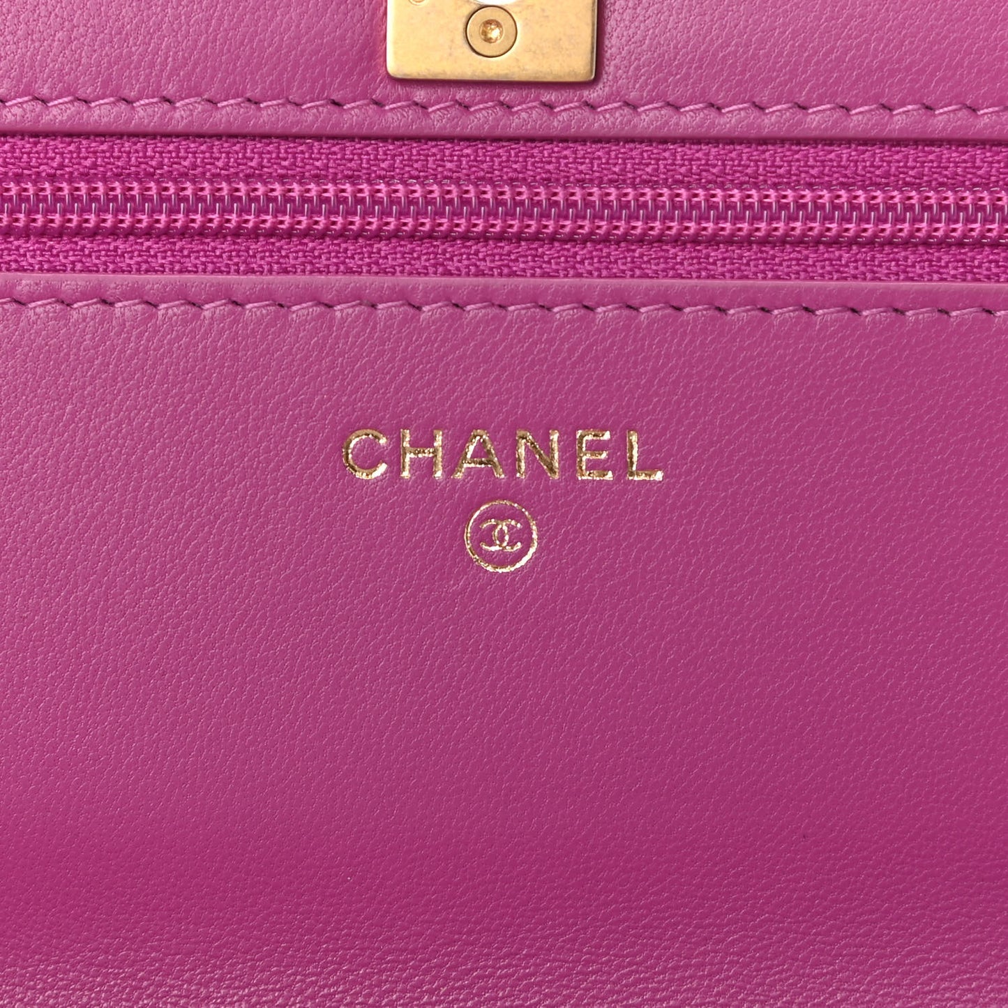 Lambskin Quilted Pearl Crush Wallet on Chain WOC Pink