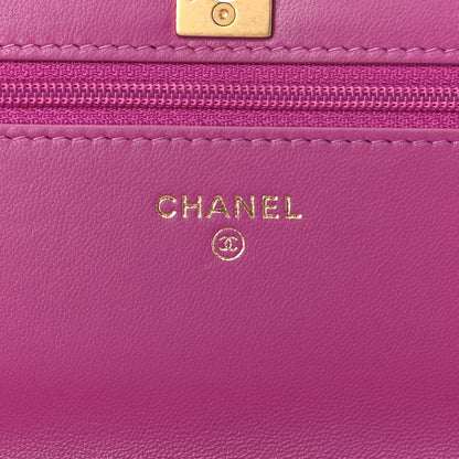 Chanel Lambskin Quilted Pearl Crush Wallet on Chain WOC Pink 5 of 11