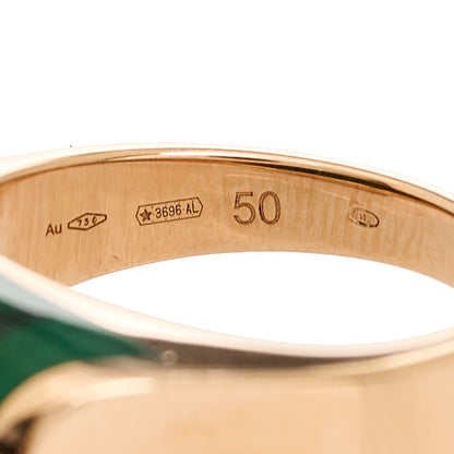 Bulgari 18K Rose Gold Malachite Tronchetto Ring 50 5.25 5 of 6