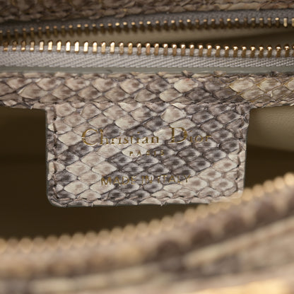 Christian Dior Metallic Snakeskin Medium Lady Dior Beige Gold 6 of 10