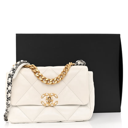 Chanel Lambskin Quilted Medium Chanel 19 Flap White 11 of 11