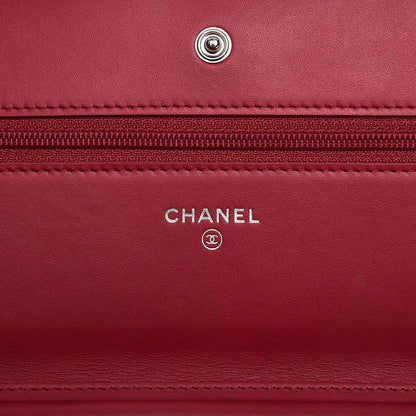 Chanel Patent Calfskin Quilted Boy Wallet On Chain WOC Pink 6 of 8